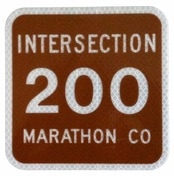 Marathon County Snowmobile Trail Intersection Sign