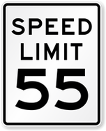 sign- speed limit 55mph