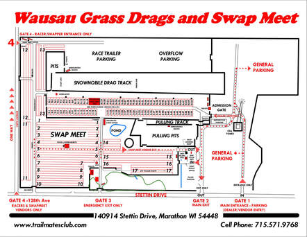 Event site map of Wausau Grass Drags and Swap Meet - Hosted by Trailmates Snowmobile Club