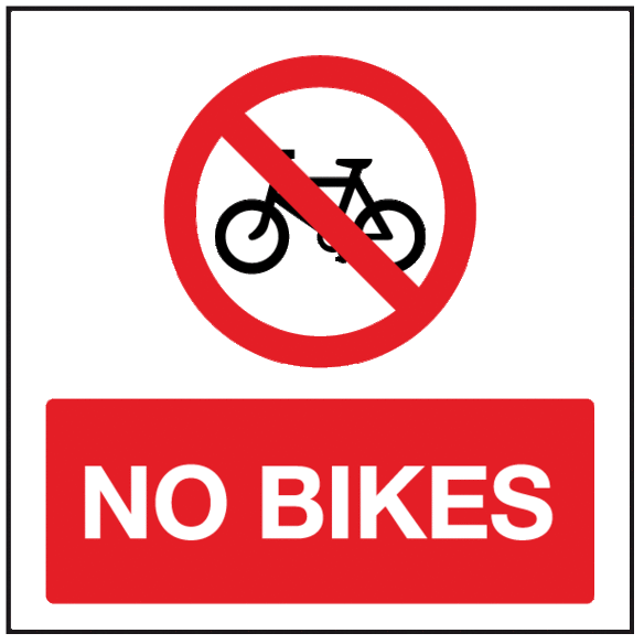 sign- no bikes